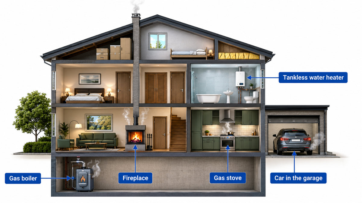 Where carbon monoxide forms