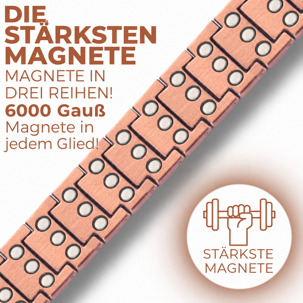 Kupfer Magnetarmband Herren – DREIFACH Power