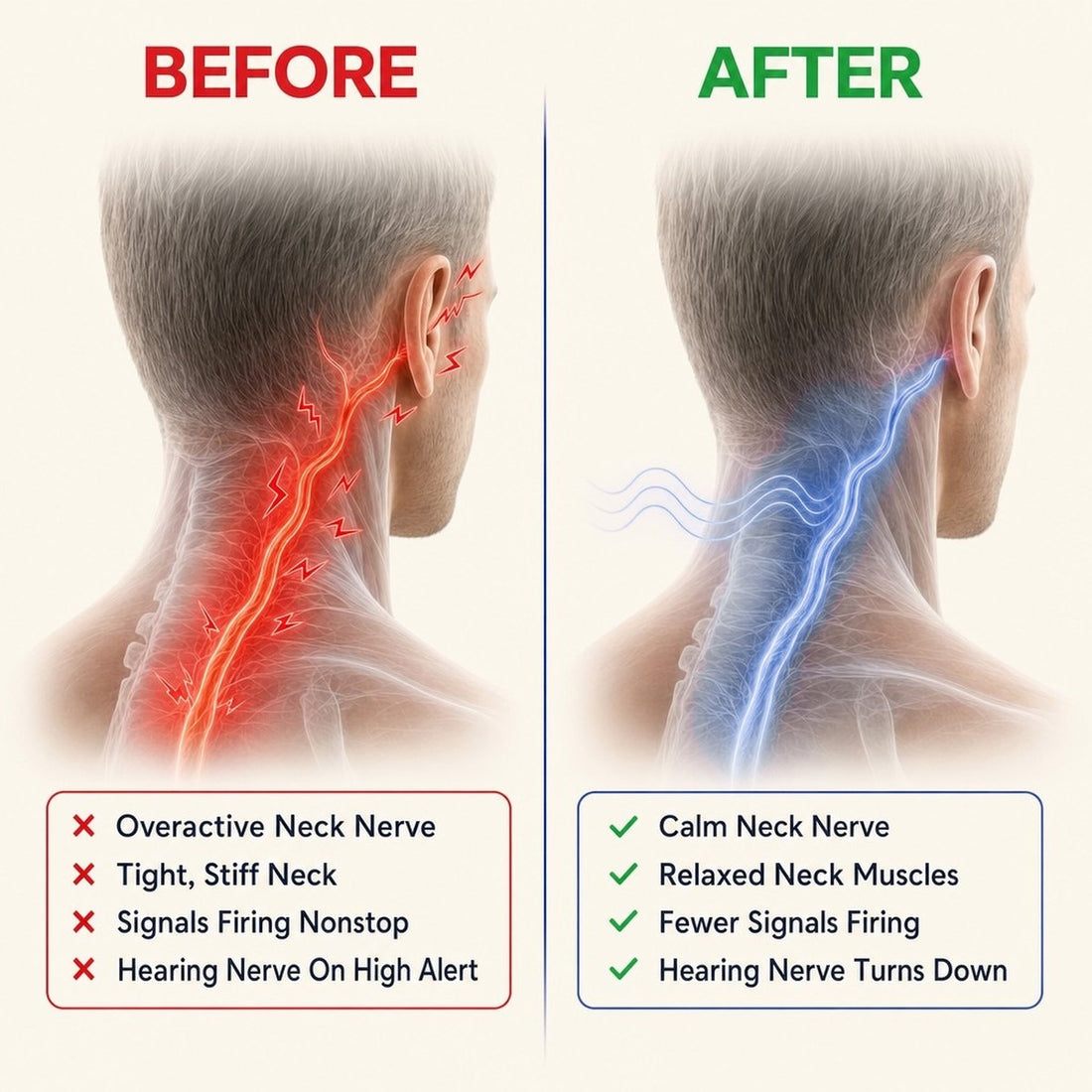 If you want the ringing to calm down… you have to start with the nerve in your neck
